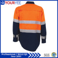 Chemises de travail sur mesure avec ventilation réversible de bande arrière (YWS119)